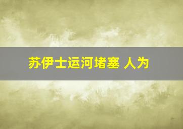 苏伊士运河堵塞 人为